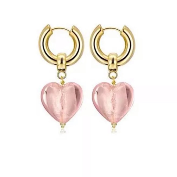 Glass Heart Earrings ❤️ - Picture 2 of 2
